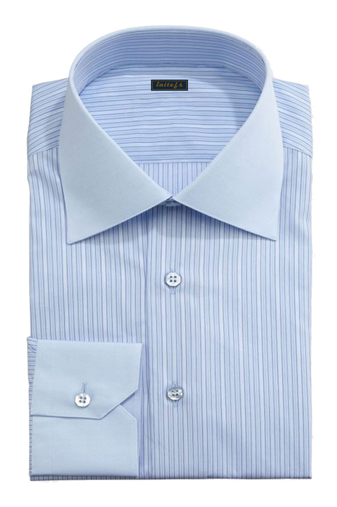 男款藍色休閑襯衫定制