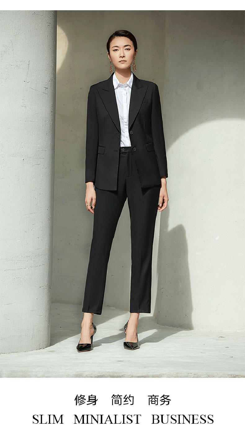 女款黑色職業西服圖片
